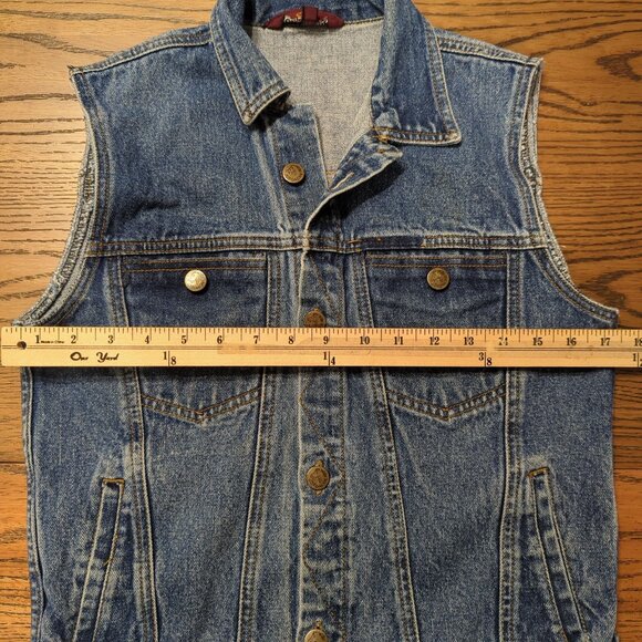 Vintage Jordache Denim Sleeveless Jacket‎ Vest Pockets Button Front 1980's - Picture 12 of 16